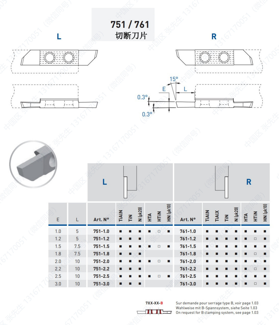 751/761/S/R05/X4/XF/X12/X25/U/ZU/NXF 切断刀片