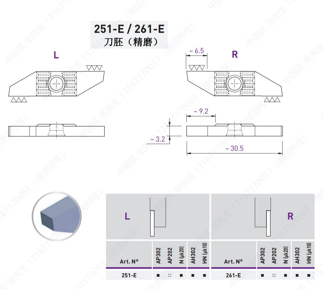 251E/261E 刀胚精磨