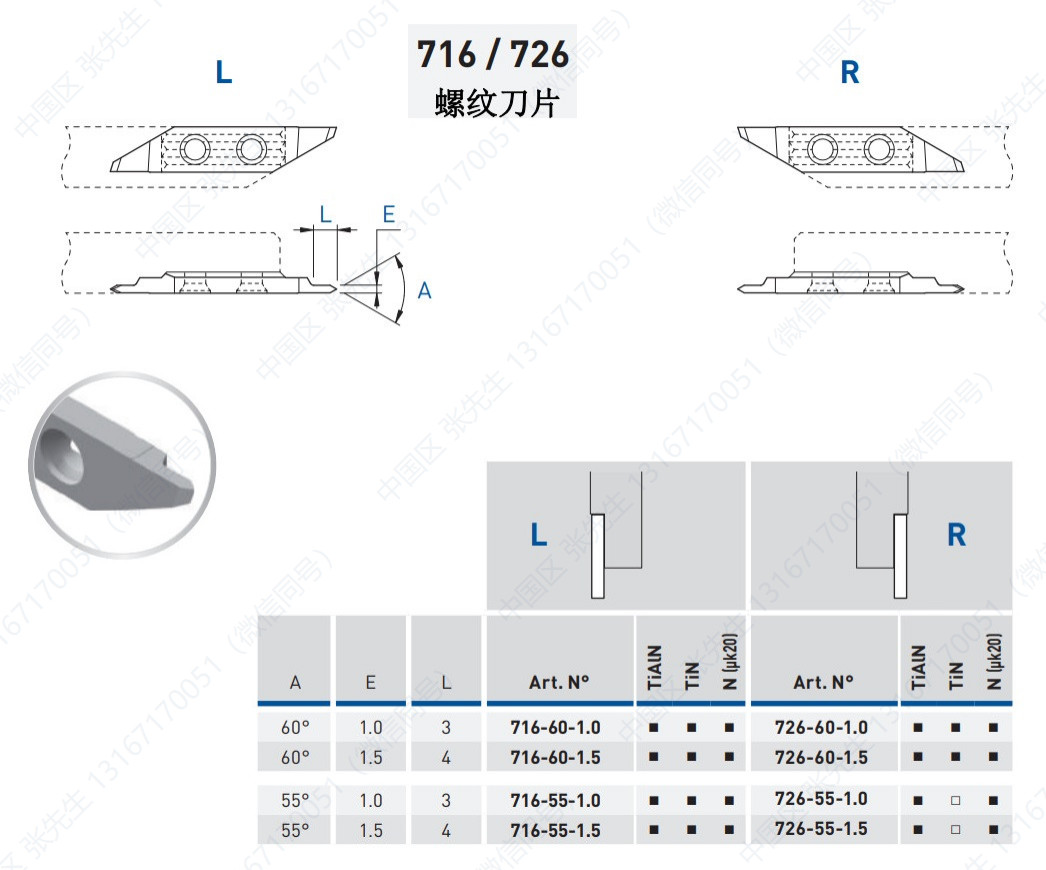 716/726 螺纹刀片