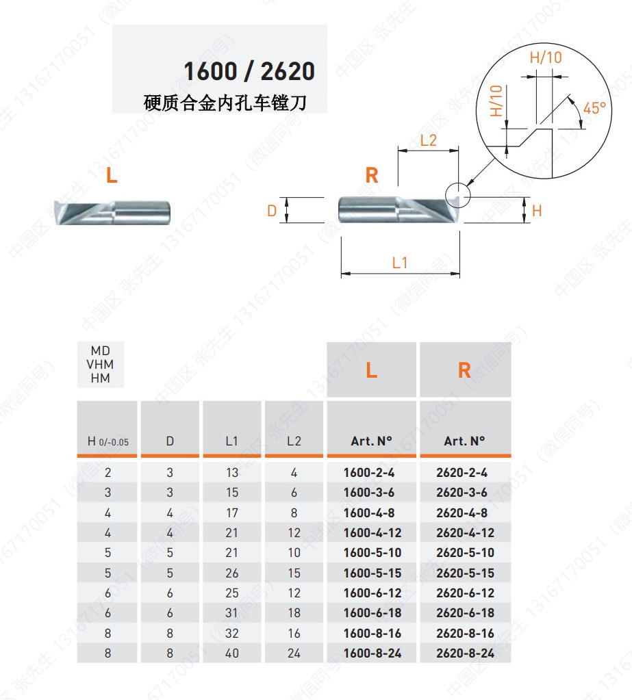 1600/2620/1610/2630 内孔车镗刀